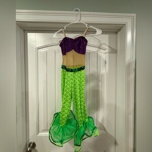 Wish Kids Mermaid Dance Costume in Purple and Neon Green